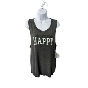 NWT House of Tens “Happy” Gray Tank Top – Size Large